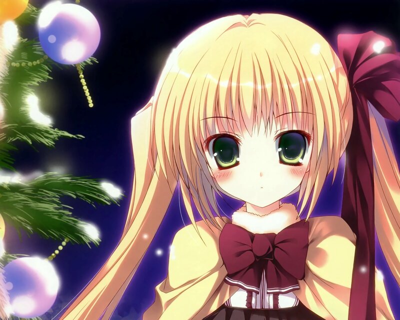 Blonde Anime Girl — Yellow, Festive, Night