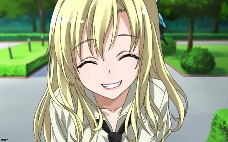 Blonde Anime Girl — Yellow, Happy, Afternoon