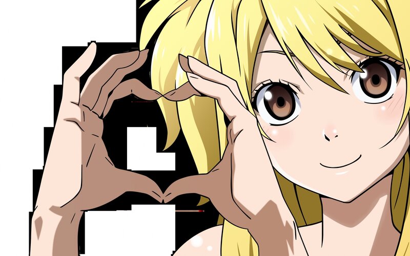 Blonde Anime Girl — Yellow, Happy, Hands
