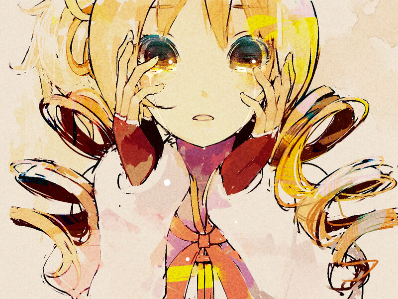 Blonde Anime Girl — Yellow, Innocent, Digital Art