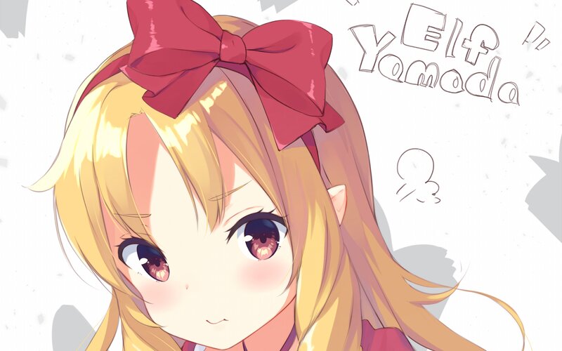 Blonde Anime Girl — Yellow, Innocent, Red Bow