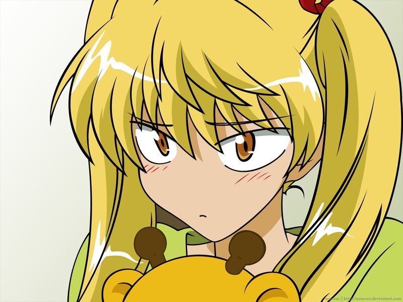 Blonde Anime Girl — Yellow, Intense, Ponytail