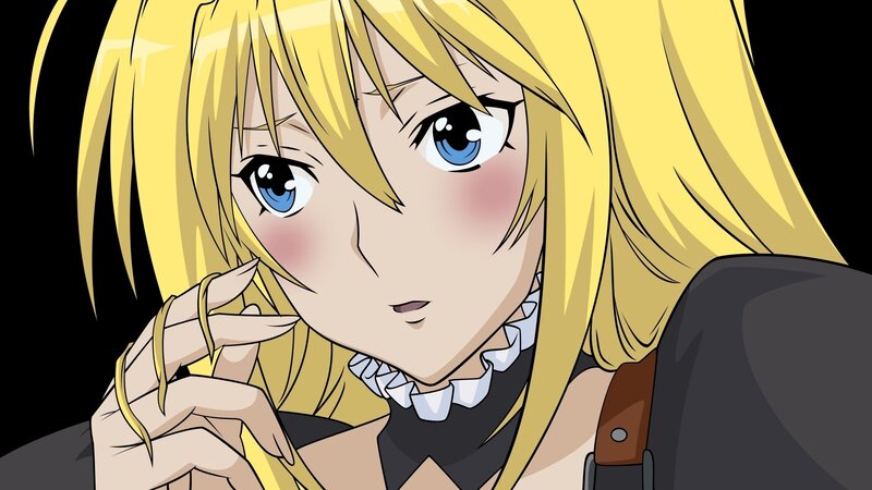 Blonde Anime Girl — Yellow, Neutral, Blue Eyes, White Collar