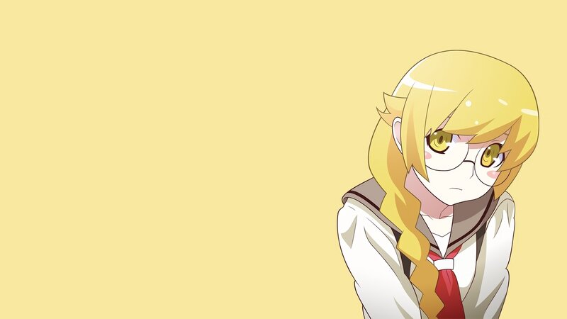 Blonde Anime Girl — Yellow, Neutral, Glasses, School Uniform
