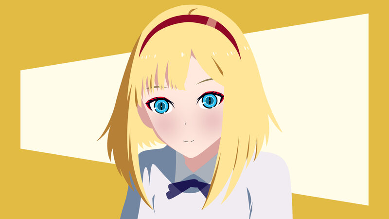 Blonde Anime Girl — Yellow, Neutral, Headband, School Uniform