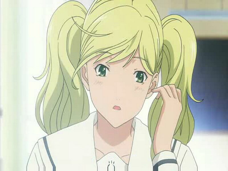 Blonde Anime Girl — Yellow, Neutral, School Uniform, Pigtails