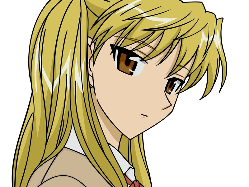 Blonde Anime Girl — Yellow, Neutral, School Uniform