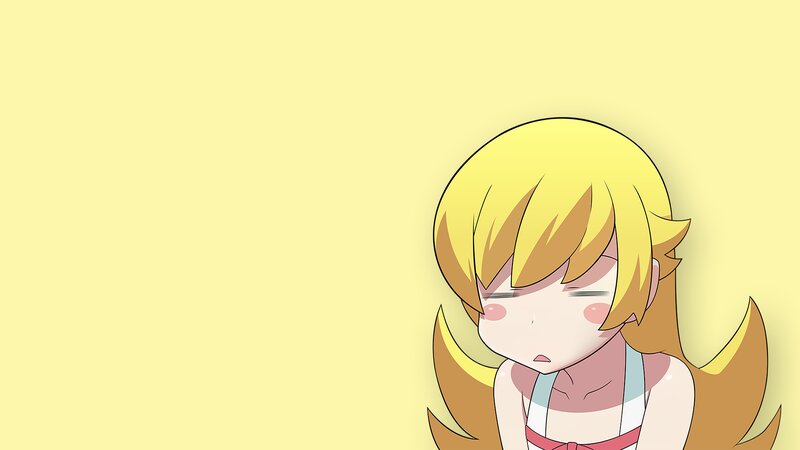 Blonde Anime Girl — Yellow, Neutral, Yellow Background