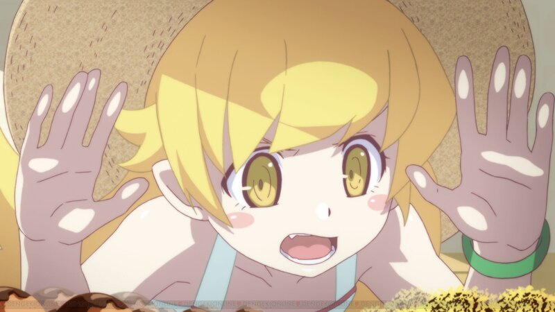 Blonde Anime Girl — Yellow, Playful, Afternoon, Straw Hat, Hands