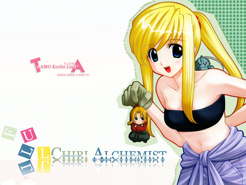 Blonde Anime Girl — Yellow, Playful, Anime Character, Small Creature