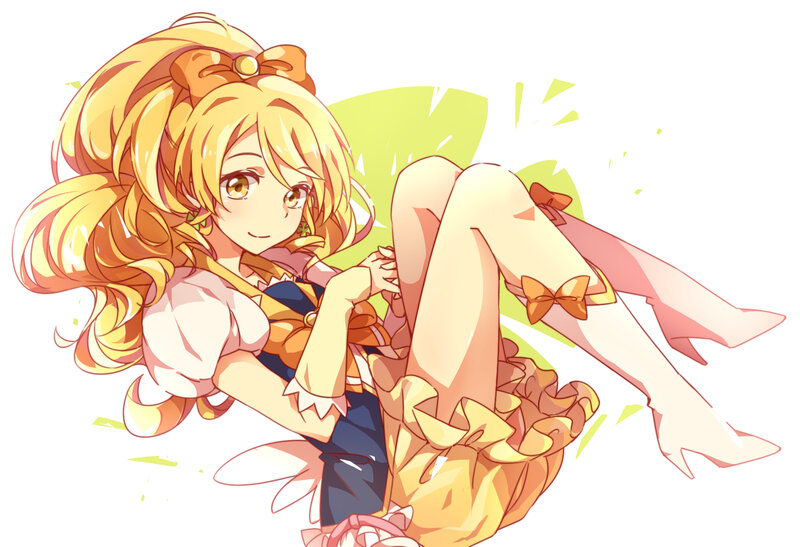 Blonde Anime Girl — Yellow, Playful, Bow