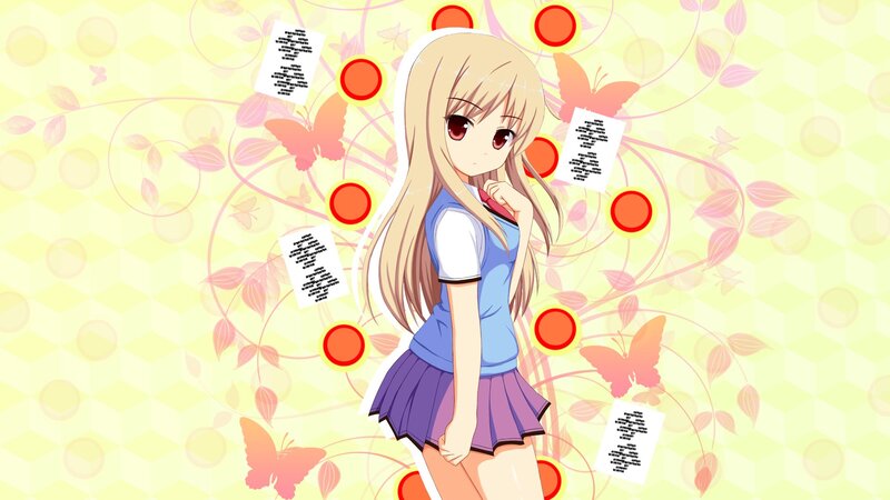 Blonde Anime Girl — Yellow, Playful, Butterflies