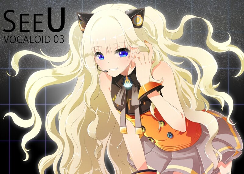 Blonde Anime Girl — Yellow, Playful, Cat Ears, Microphone