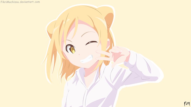 Blonde Anime Girl — Yellow, Playful, Cat Ears, Wink