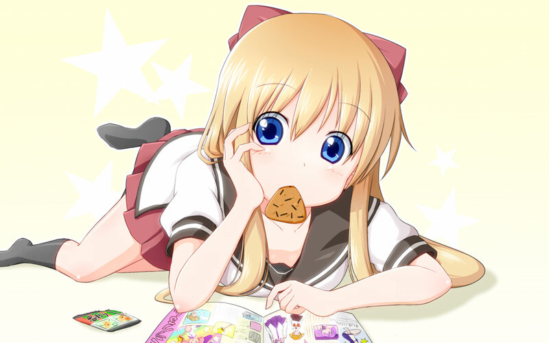 Blonde Anime Girl — Yellow, Playful, Cookie