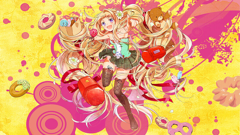 Blonde Anime Girl — Yellow, Playful, Donuts