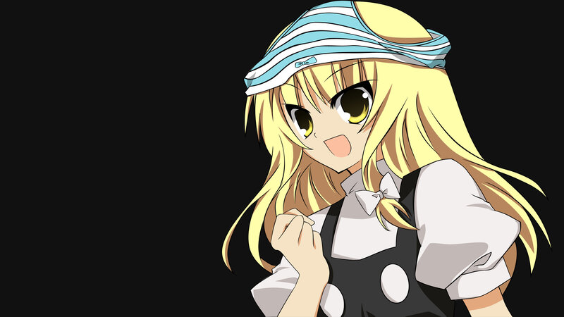 Blonde Anime Girl — Yellow, Playful, Hat, Dress, Bow