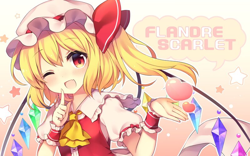 Blonde Anime Girl — Yellow, Playful, Heart, Crystal