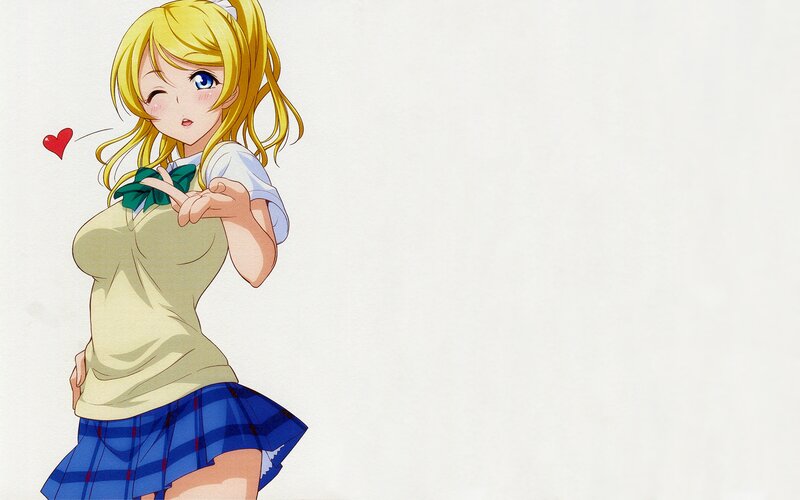 Blonde Anime Girl — Yellow, Playful, Heart