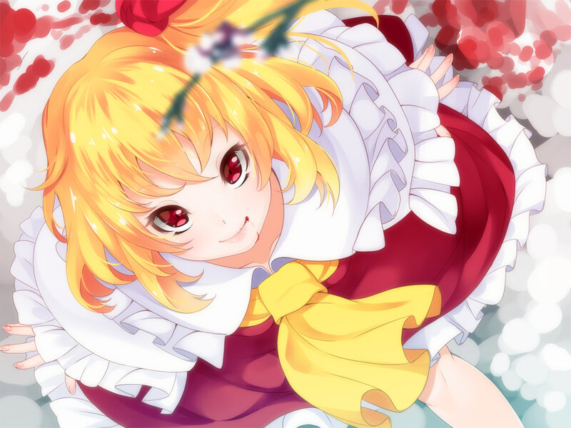 Blonde Anime Girl — Yellow, Playful, Red Eyes