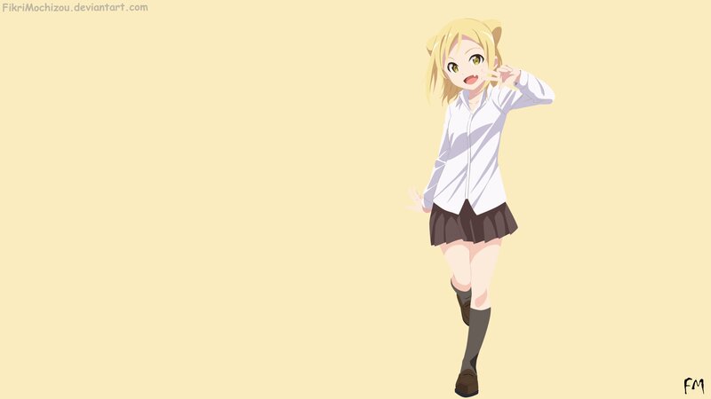 Blonde Anime Girl — Yellow, Playful, School Uniform, Cat Ears