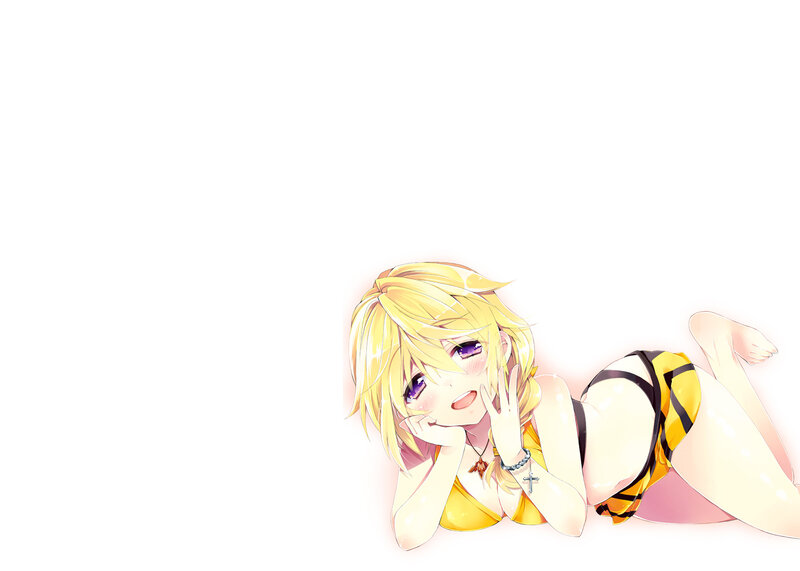 Blonde Anime Girl — Yellow, Playful, Swimsuit