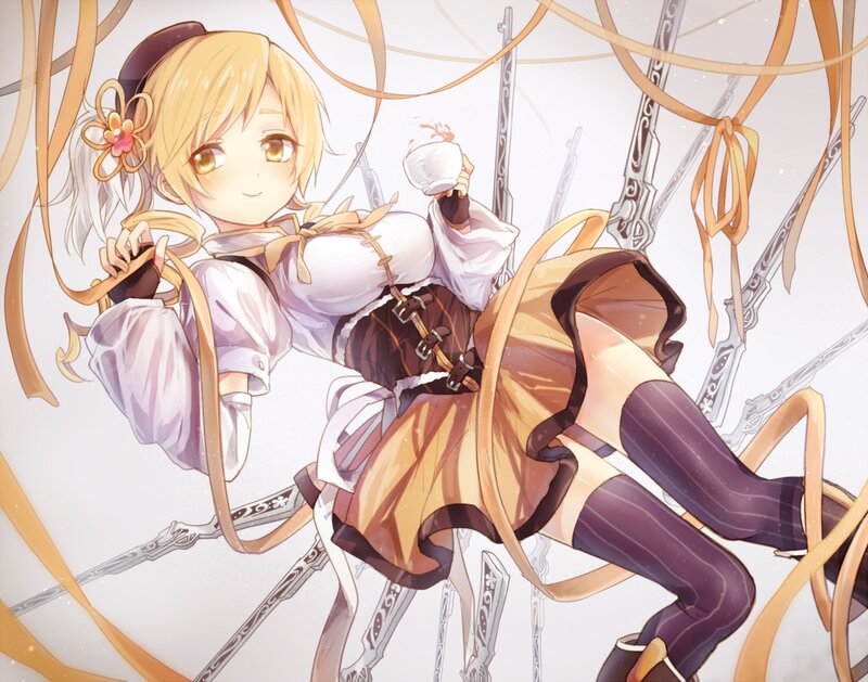 Blonde Anime Girl — Yellow, Playful, Swords