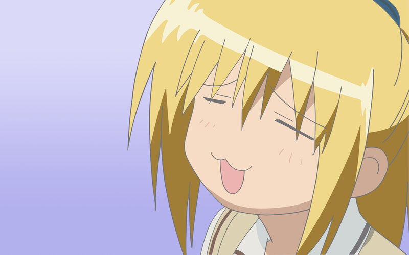 Blonde Anime Girl — Yellow, Playful, Tongue Out