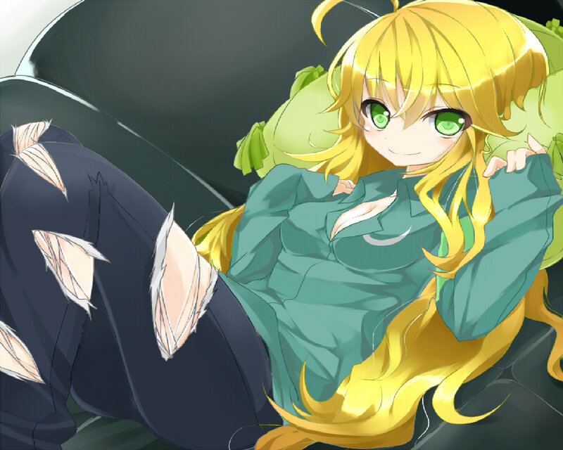 Blonde Anime Girl — Yellow, Relaxed