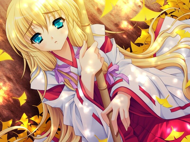 Blonde Anime Girl — Yellow, Serene, Autumn, Staff