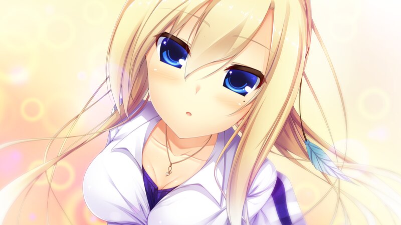 Blonde Anime Girl — Yellow, Serene, Blue Eyes