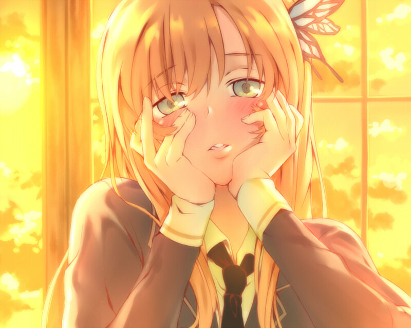 Blonde Anime Girl — Yellow, Warm