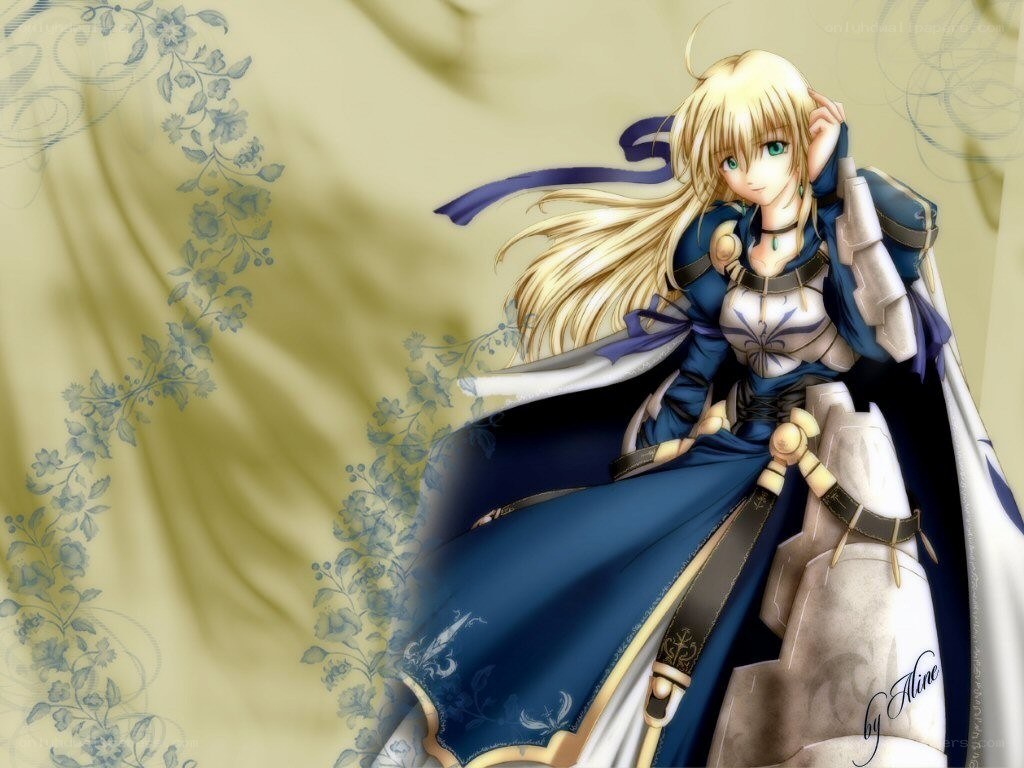 blonde anime knight character