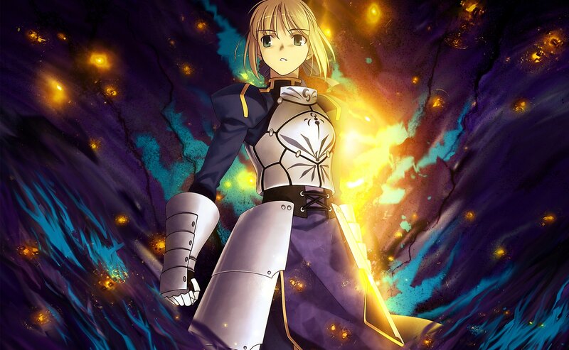Blonde Anime Knight — Purple