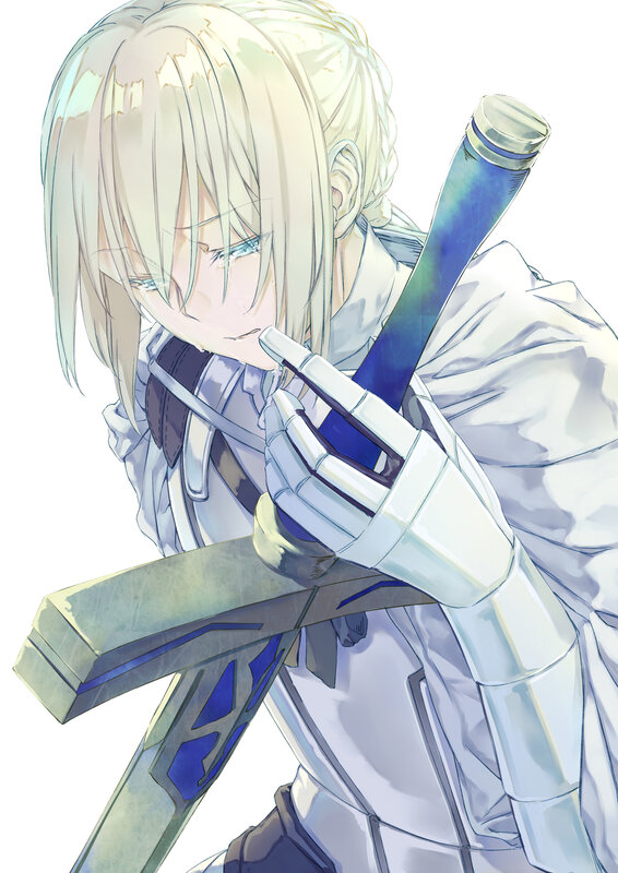 Blonde Anime Knight — White