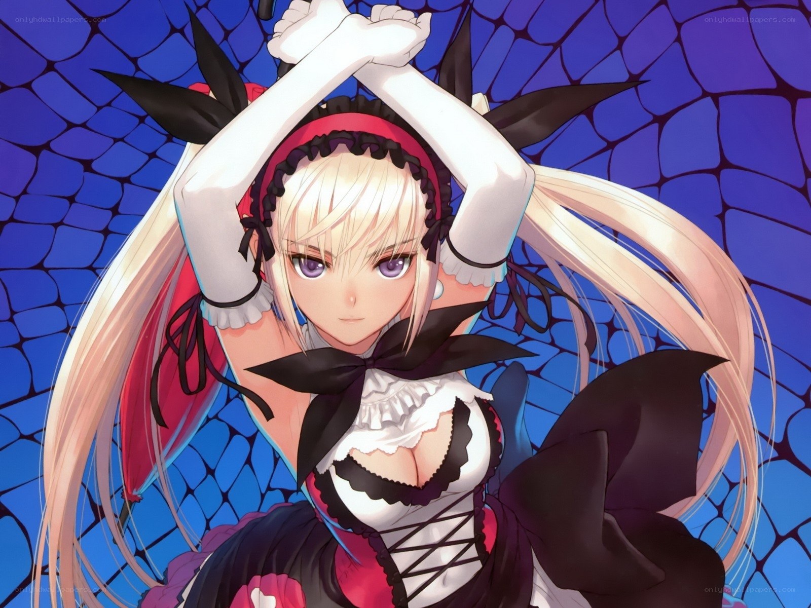 blonde anime maid character