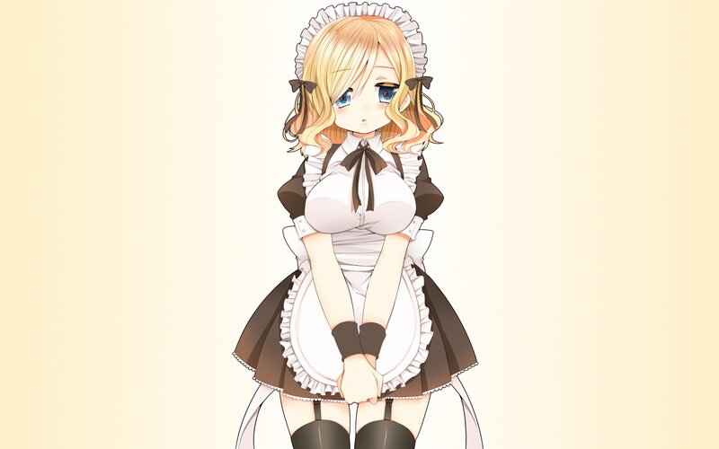 Blonde Anime Maid — White, Neutral, Dress