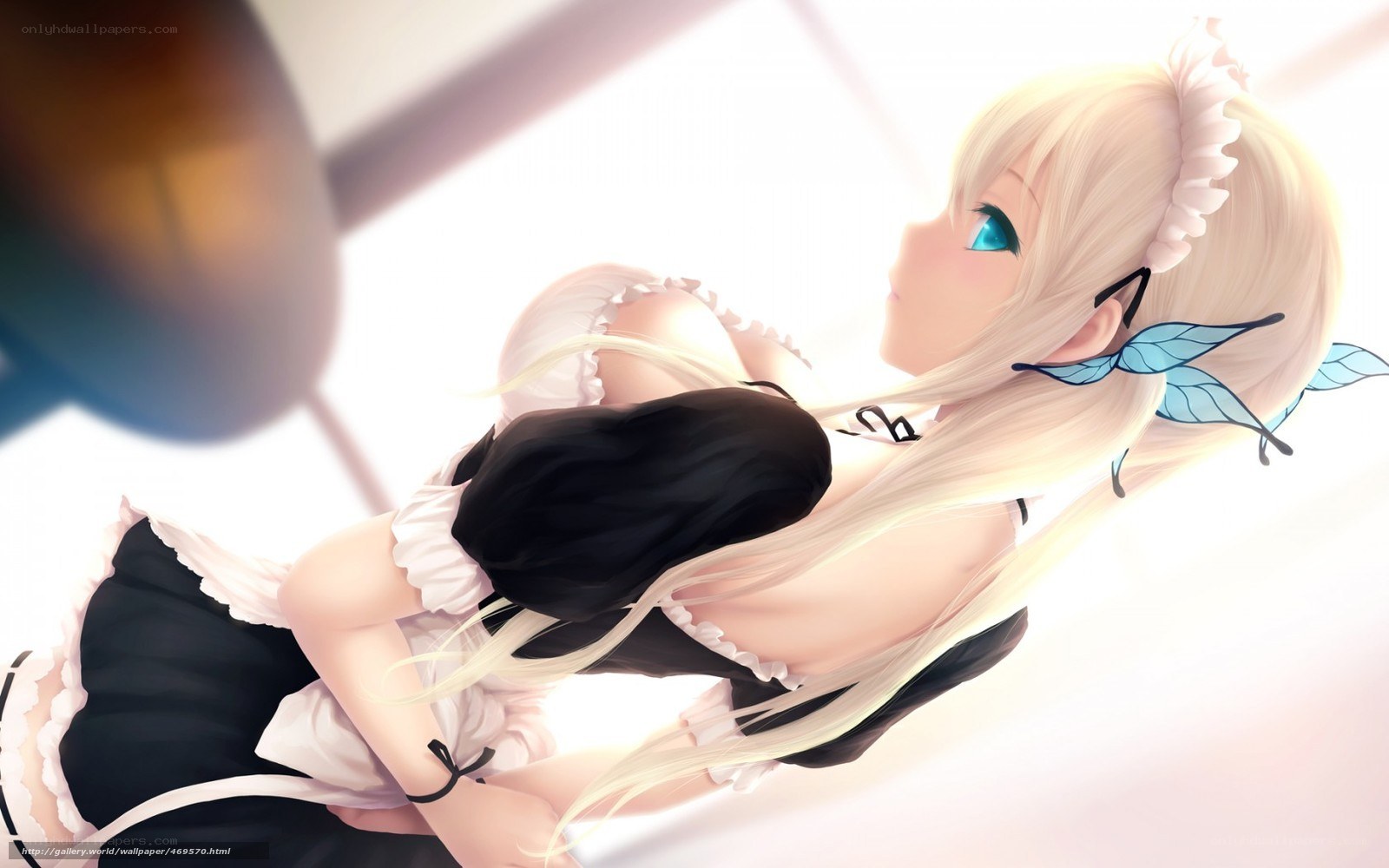 blonde anime maid