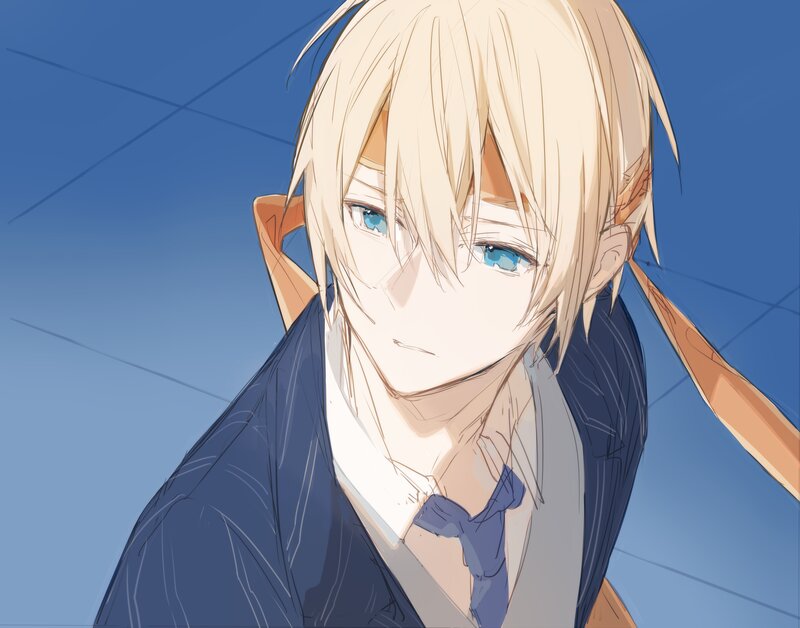 Blonde Anime Male — Blue