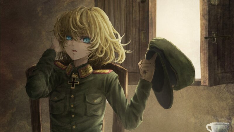 Blonde Anime Soldier — Green