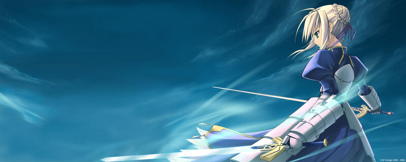 Blonde Anime Warrior — Blue