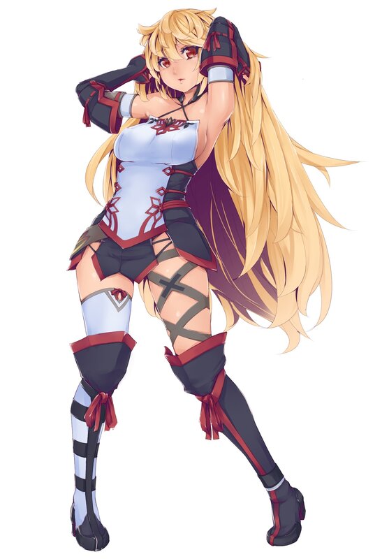 blonde anime warrior woman