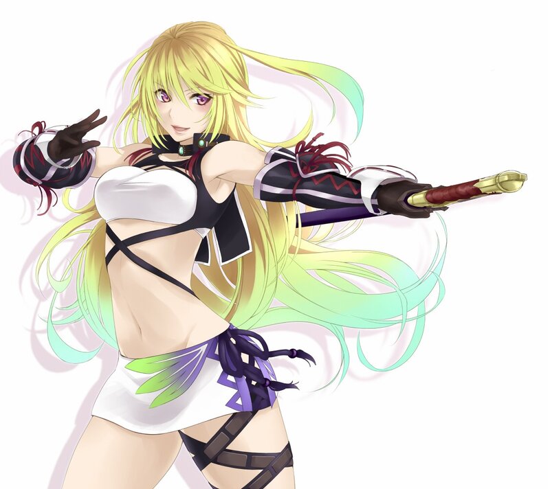 blonde anime warrior woman