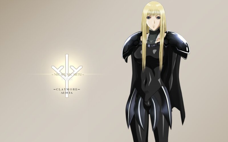 Blonde Anime Woman — Black, Serious