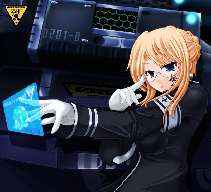 Blonde Anime Woman — Black