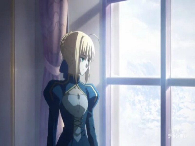 Blonde Anime Woman — Blue, Contemplative