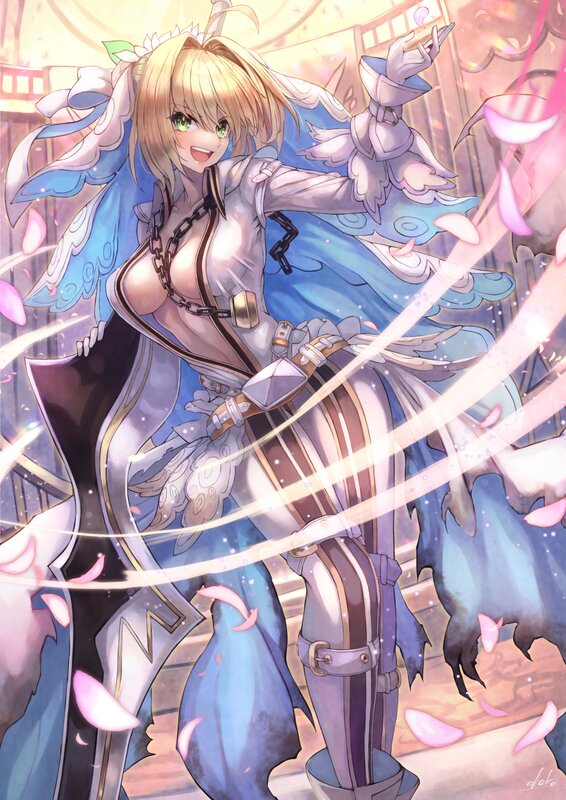 Blonde Anime Woman — Blue, Dynamic, Spring