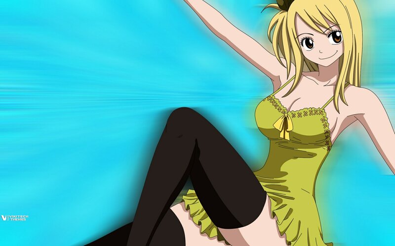 Blonde Anime Woman — Blue, Playful