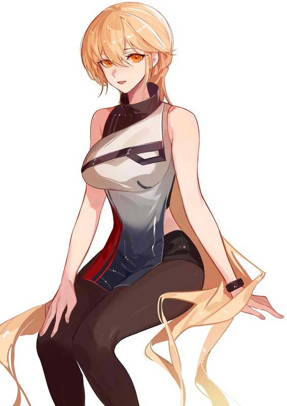 Blonde Anime Woman — Calm, Long Hair