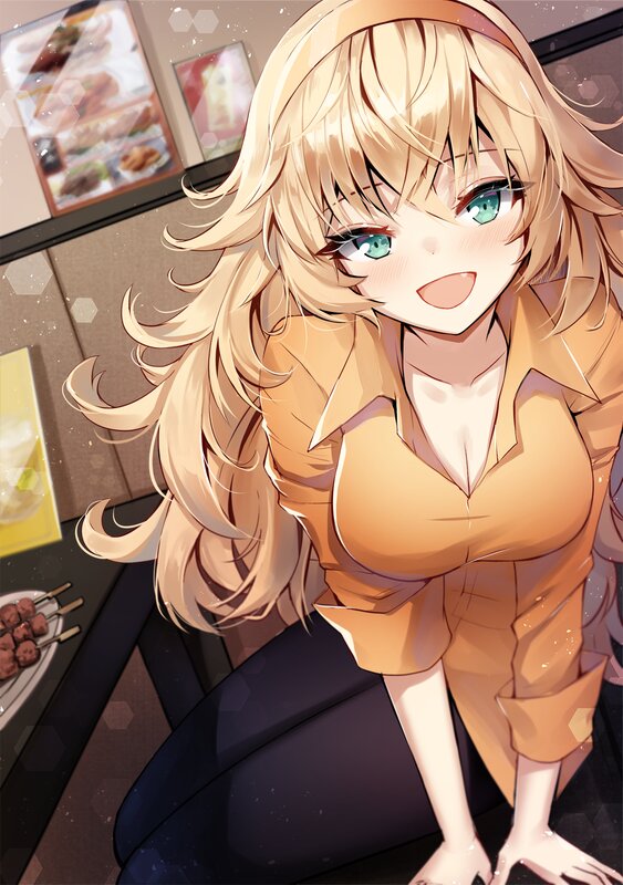 Blonde Anime Woman — Cheerful